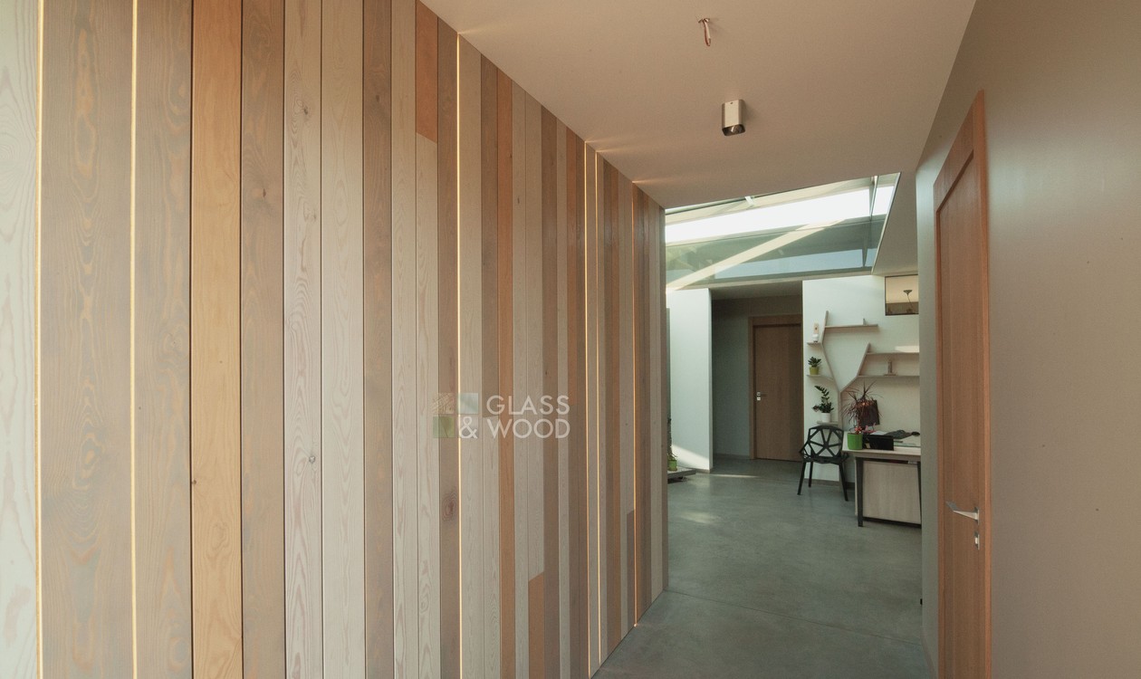 Decorative wood wall with LED